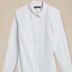 Riley tailored-fit polka dot shirt, Banana Republic, size 6